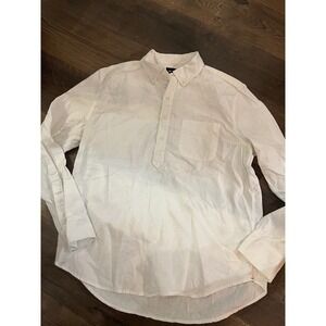 Bonobos White Linen Blend Pullover Shirt Button Up‎ Women's Large